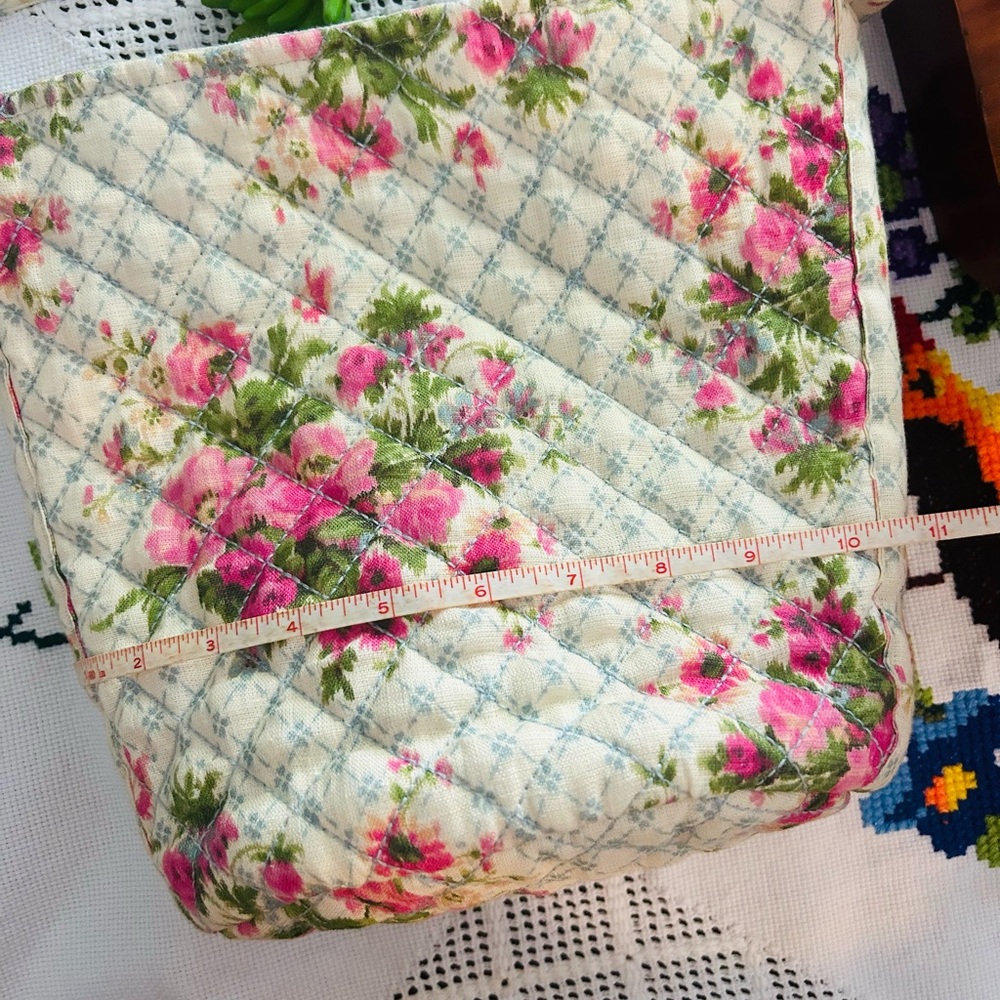 Sezane Pink Floral Quilted Bucket Bag - Picture 7 of 7